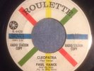 PAUL VANCE: Cleopatra 45 -Popcorn Exotica Jazz Surf DJ WLP - Roulette 4420 1962