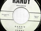 KENNY & THE CADETS 45 Barbie RANDY Rock RARE Fan Club Release BEACH BOYS #CC227