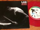 U2:Desire / Hallelujah Here She Comes.RARE Aussie/OZ RED VINYL 45 - gatefold slv