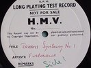 Test Pressing Furtwangler Brahms Symphony N°1 Side One UK 12’’ LP.