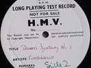 Test Pressing Furtwangler Brahms Symphony N°1 Side Two UK 12’’ LP.