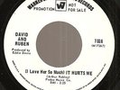 DAVID AND RUBEN: I Love Her So Much It Hurts Me Northern Soul DJ 45 WB/SevenArts