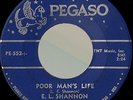 E.L. SHANNON Poor Man's Life DEEP/NORTHERN SOUL POPCORN 45 *hear*