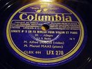 ALFRED DUBOIS & MARCEL MAAS / BACH sonate n°5 violin piano / RARE 78 RPM / NM
