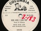 MISS HUE LEE (In Chinese) --ROSE, ROSE, I LOVE YOU-- Columbia 39420 | PROMO 78