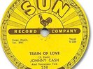 JOHNNY CASH Rockabilly 78 RPM Record. Train of Love/There You Go. Sun 258