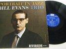 PORTRAIT IN JAZZ BILL EVANS TRIO RIVERSIDE 12-315  BLUE LABEL MONO LP ALBUM VG
