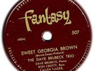DAVE BRUBECK TRIO 1950 Fantasy jazz 78 Sweet Georgia Brown (E-)