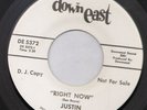 JUSTIN Right Now RARE NORTHERN SOUL 45   NM   LISTEN