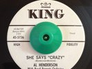 Soul Mod R&B Rockabilly 45 Al Henderson She Says Crazy King PROMO M- HEAR