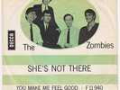 ZOMBIES She's Not There  Denmark 45 UNIQUE danish p/s GARAGE psych mod