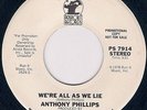 RARE ROCK 45 ANTHONY PHILLIPS We're all as we lie PASSPORT RARE NON LP TRACK