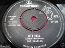Beatles  If I Fell / Tell Me Why.1964 U.K.Parlophone export 45.DP 562  near mint