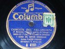 FASCIST 78 rpm RECORD Columbia PLACIDO DOMINGO (FATHER) Spain FALANGE Propaganda