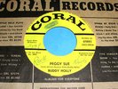 BUDDY HOLLY Peggy Sue 45 Great Rockabilly Rare Yellow Coral PROMO Nice One