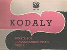 RARE JANOS STARKER KODALY sonata for unaccompanied cello Opus 8 PERIOD SPL 510