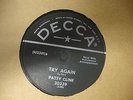 PATSY CLINE - TRY AGAIN/TODAY, TOMORROW, AND FOREVER 78 RPM RECORD DECCA