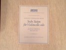 Fournier Bach 6 Suites For Cello Solo Archiv 198 356-58 First Edition 