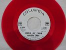 Johnny Cash 'Ring of Fire' Rare Red Vinyl DJ Promotional 45 with Promo Sleeve