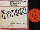 BOB DYLAN Subterranean Homesick Blues Danish 1965 45 + PS RARE & Nice