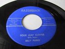 BILLY PARKS RARE COUNTRY BOP ROCKABILLY RAZORBACK LABLE 45-103 FOUR LEAF CLOVER