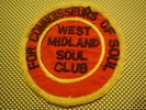 ORIGINAL NORTHERN SOUL PATCH- ALL-WEST MIDLAND SOUL CLUB- NR EX CONDITION