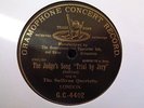 SULLIVAN QUARTETTE - The Judge's Song (Trial By Jury) 78 disc (EARLY 1-SIDED)