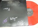 AC DC SIGNED BACK IN BLACK  LP ALBUM COA RED VINYL