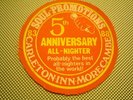 ORIGINAL NORTHERN SOUL PATCH-CARLTON INN MORECAMBE 5TH ANNIVERSARY- EX CONDITION