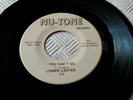 Lonnie Lester: You Can't Go - Nu-Tone Original