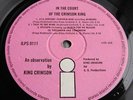 KING CRIMSON In The Court of the LP Textured Pink Island A2 B2 1969 EX/EX RARE