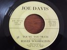 Northern, Roger Washington, You're Too Much, Joe Davis # 7121, vg