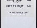 FAMILY TREE / SKYE - FAMILY TREE / AIN'T NO NEED 1976 Orig WHITE LABEL (LISTEN)