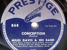 MILES DAVIS & HIS BAND Conception / Bluing Pt.3 PRESTIGE 868 78 rpm vinyl C1105
