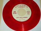 RED WAX PROMO 45 RPM RECORD - BOB DYLAN - COLUMBIA 43792