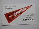 THE BEATLES    ORIGINAL 1964  CAVERN  CLUB   BEATLES COMPLIMENT  CARD  EXCELLENT