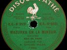 EDOUARD RISLER PIANO   Chopin Etude Mazurka    PATHE 9531  rec. Paris 1917 RARE