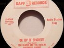 RARE TOM GLAZER PROMO 1963 45--ON TOP OF SPAGHETTI b/w BATTLE HYMN OF CHILDREN