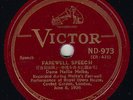 325.  Nellie Melba - Farewell Speech & Boheme-Addio - Japanese Victor ND-973