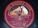 GUITAR 78 rpm RECORD hmv ARTHUR PAREDES Fantasia / Variações em La PORTUGAL Rare