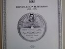 Blind Lemon Jefferson 1925-1929  Import LP Blues Documents Austria Chicago