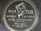 Hear Blues 78 Walter Davis - Please Remember Me / New B & O Blues On Rca Victor