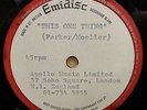 PARKER / MOELLER THIS ONE THING APOLLO MUSIC RARE EMIDISC ACETATE 45 LISTEN