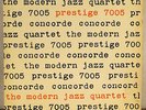 1st press THE MODERN JAZZ QUARTET CONCORDE PRESTIGE bergenfield DEEP GROOVE EX+