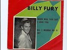 BILLY FURY Swedish PS 45 When Will You Say I Love You Decca 1963
