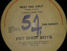 PET SHOP BOYS ,  ZIMBABWE PRESSING , WEST END GIRLS