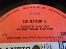 Led Zeppelin LP 3 UK Atlantic plum 1st press Pete Grant credit PLAYS NEAR MINT