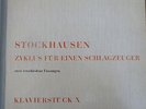 STOCKHAUSEN zyklus fur einen schlagzeuger - klavier stuck  / WERGO
