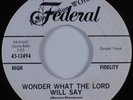 Black Gospel 45 KINGDOM BOUND SINGERS Wonder What the Lord Will Say FEDERAL HEAR