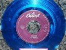 * *BEATLES SOMETHING/COME TOGETHER UNPLAYED MINT BLUE VINYL 45/JUKEBOX STRIP* *
